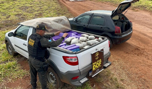 Picape roubada na Capital é apreendida com 850 quilos de maconha