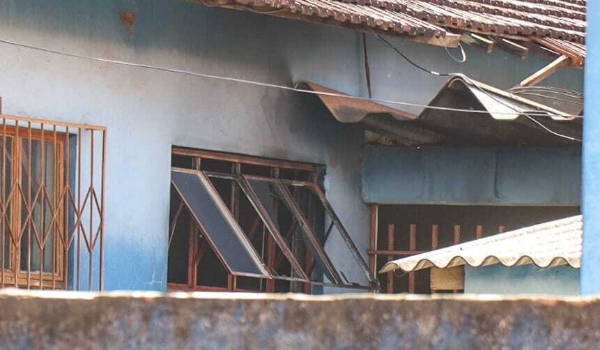 Cozinha de escola pega fogo e guarda é socorrido com queimaduras graves