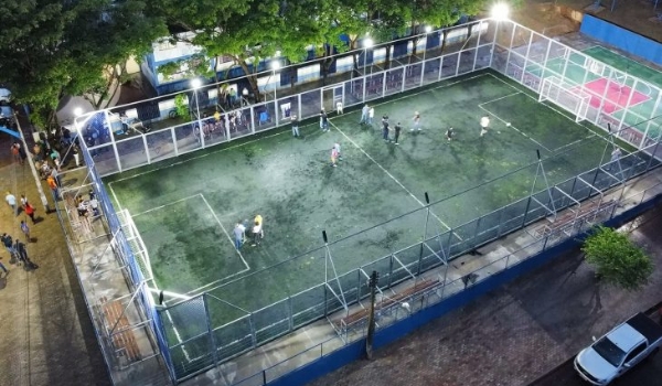 Camapuã recebe nova arena esportiva parte do programa MS Bom de Bola