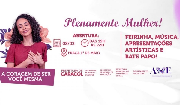 Prefeitura de Caracol realiza III Sarau das Mulheres no dia 8 de março