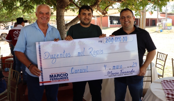 Deputado Márcio Fernandes Atende Solicitação de Jonny Dutra e Destina Emenda de R$ 200 Mil para Caracol