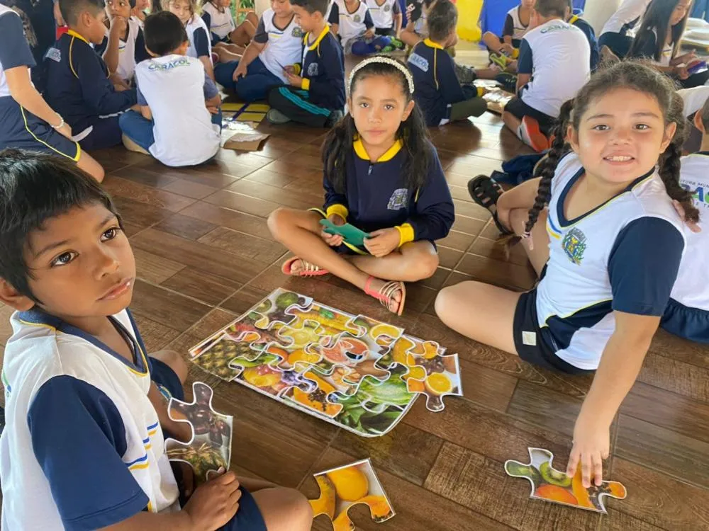 Alunos da Escola Municipal Joaquim Antônio dos Santos participam do projeto Alimentação Saudável em Caracol