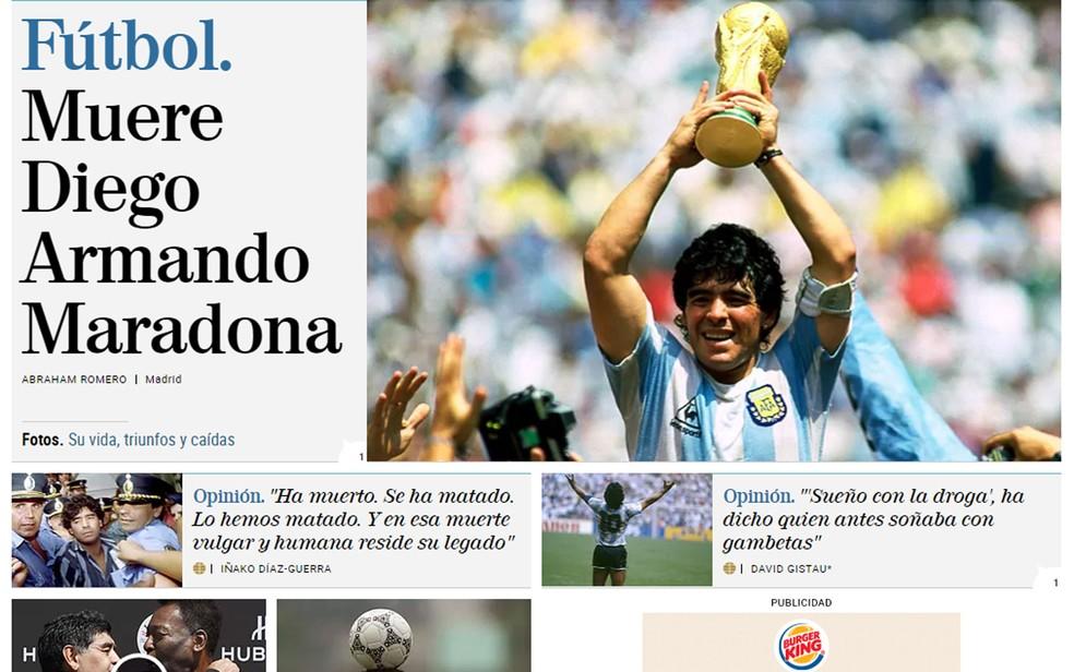 Morte de Diego Maradona é manchete na imprensa internacional