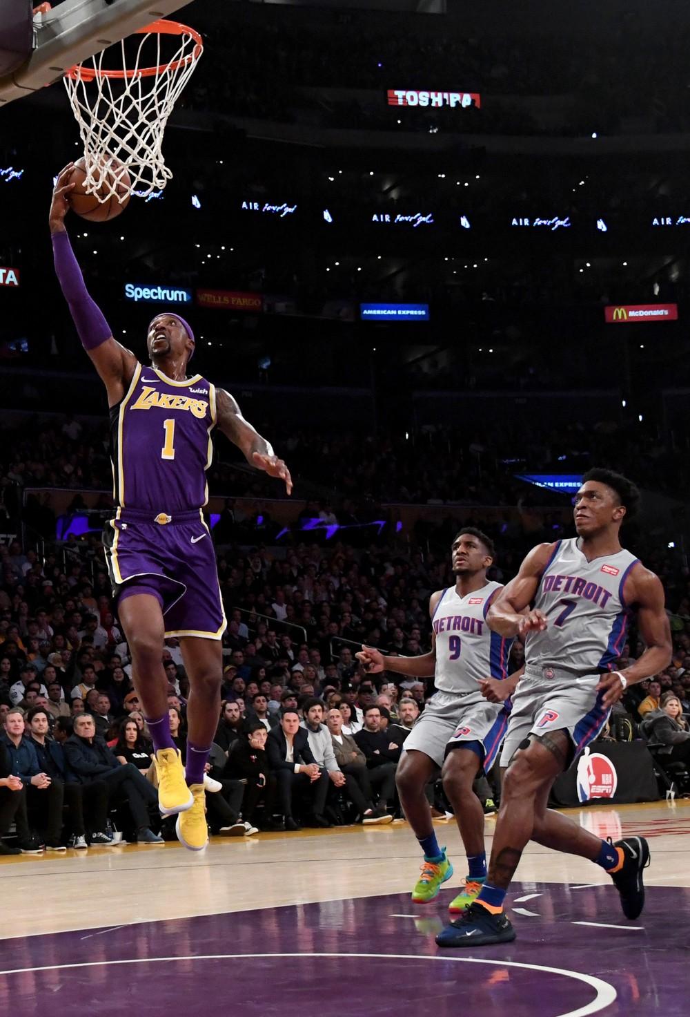 Em noite mágica de Kuzma, Lakers batem Pistons por 113 a 100
