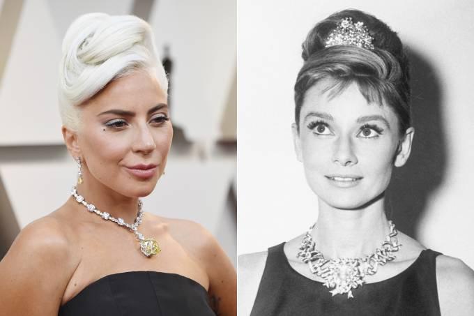 Lady Gaga usa diamante visto pela última vez em 1961 em Audrey Hepburn