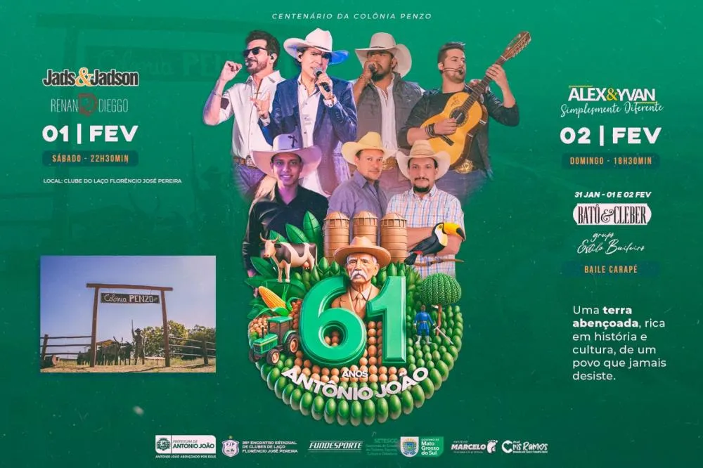 Antônio João Inicia Celebrações dos 61 Anos com Tradição e Grandes Shows