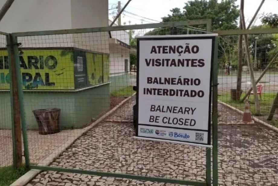 Fortes chuvas interditam Balneário Municipal de Bonito
