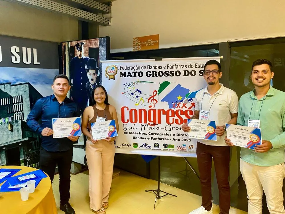 Representantes de Porto Murtinho participam de Congresso Estadual de Bandas e Fanfarras