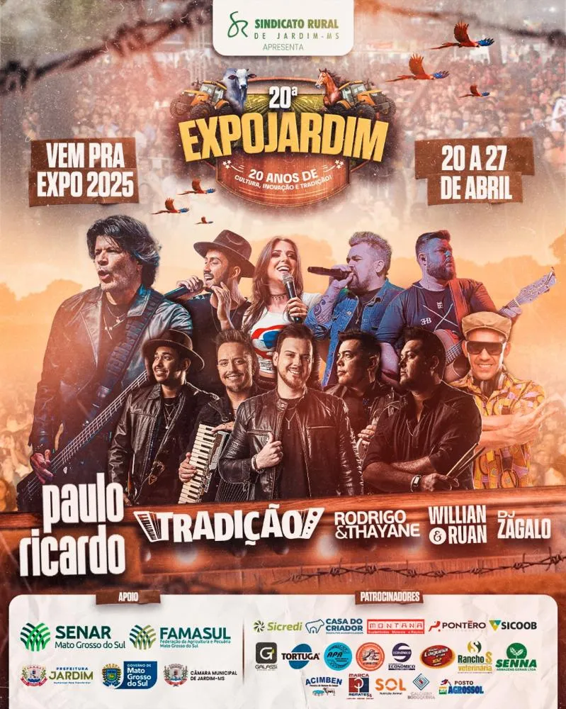 Paulo Ricardo é atração confirmada na Expojardim 2025 com show gratuito e solidário