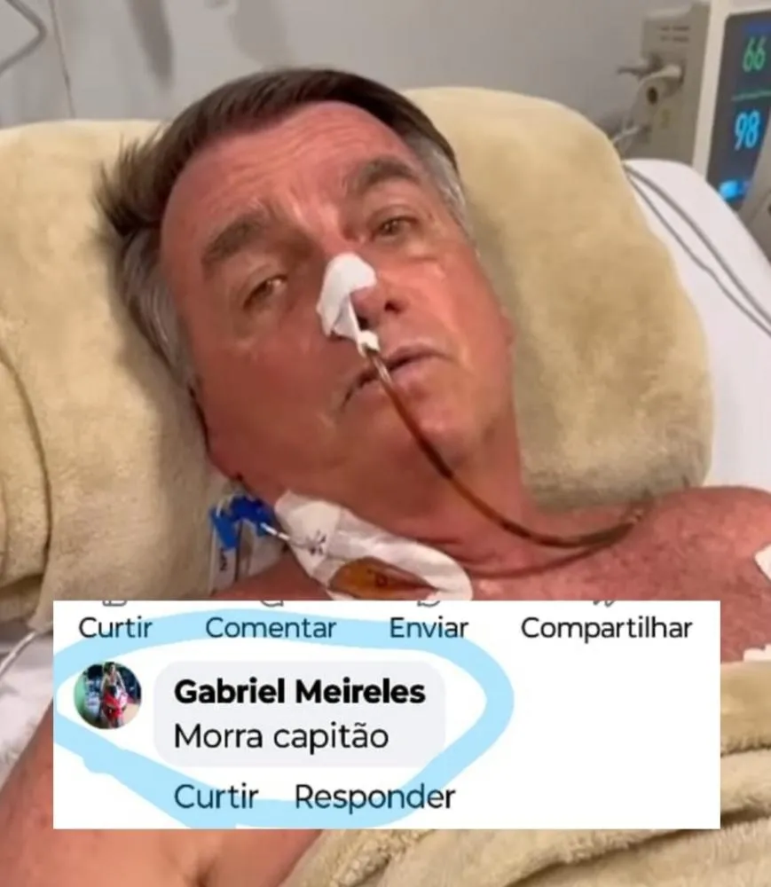 Chefe do Detran deseja a morte de Bolsonaro em rede social e revolta toma conta de Guia Lopes da Laguna