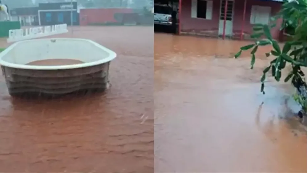 Guia Lopes da Laguna decreta situação de emergência após enxurrada arrastar piscina