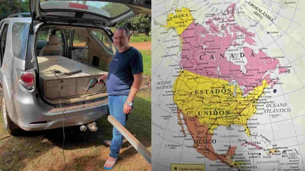Daniel transformou carro em motorhome para viajar de Bela Vista ao Alasca: “Sonho de criança”