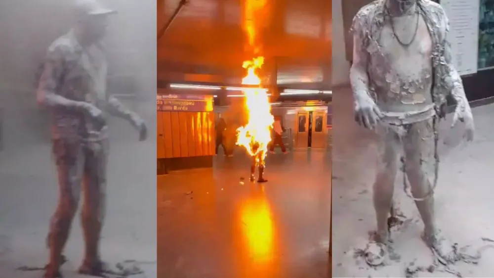 Homem de 74 anos ateia fogo no próprio corpo em estação do Metrô de São Paulo