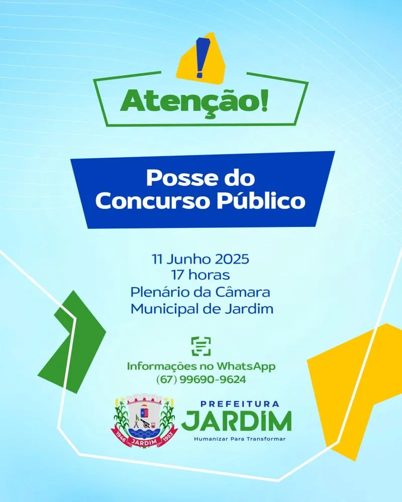Convocados no Concurso Público de Jardim são chamados para posse nesta quarta-feira