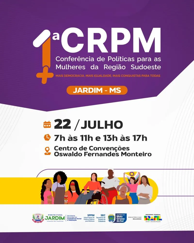 Jardim sedia a 1ª Conferência Regional de Políticas para as Mulheres da Região Sudoeste