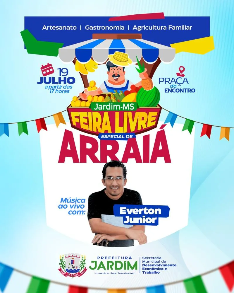 Feira Livre de Jardim recebe edição especial de Arraiá neste sábado