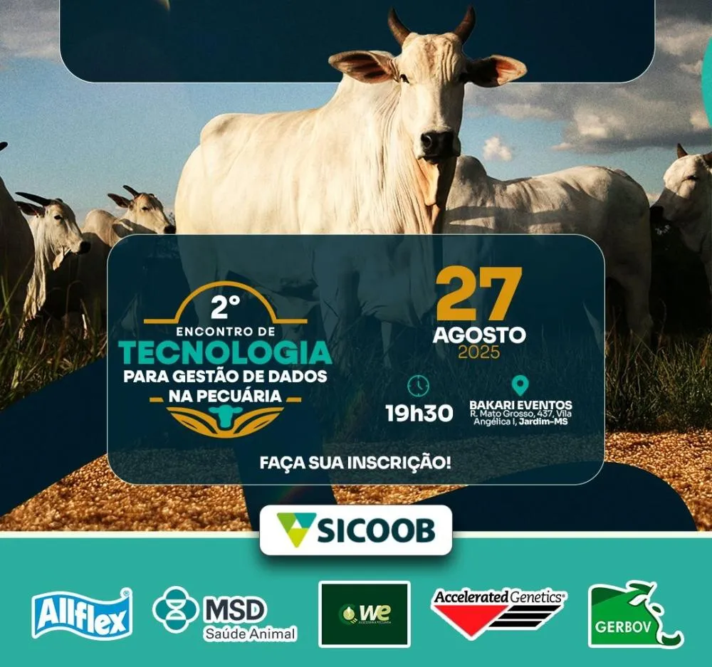II Encontro de Tecnologia para Gestão na Pecuária será realizado em Jardim no dia 27 de agosto
