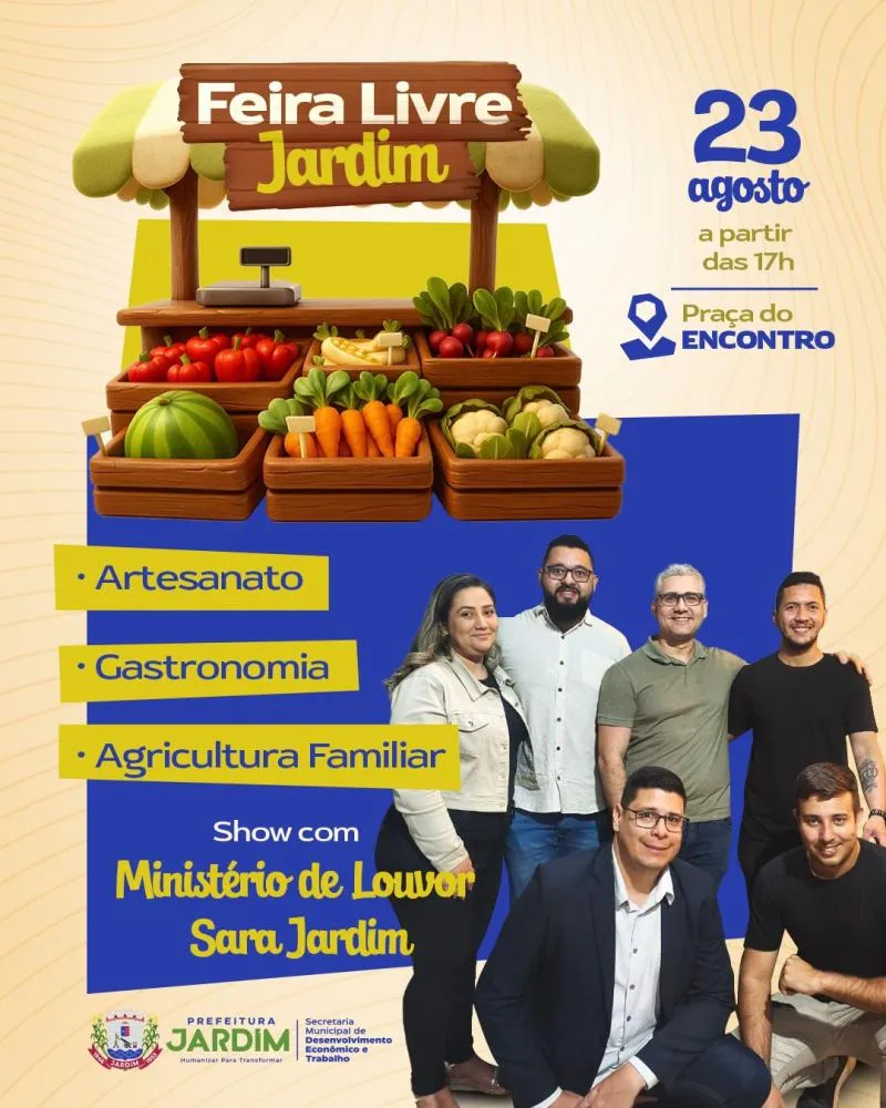 Feira Livre movimenta Praça do Encontro neste sábado em Jardim