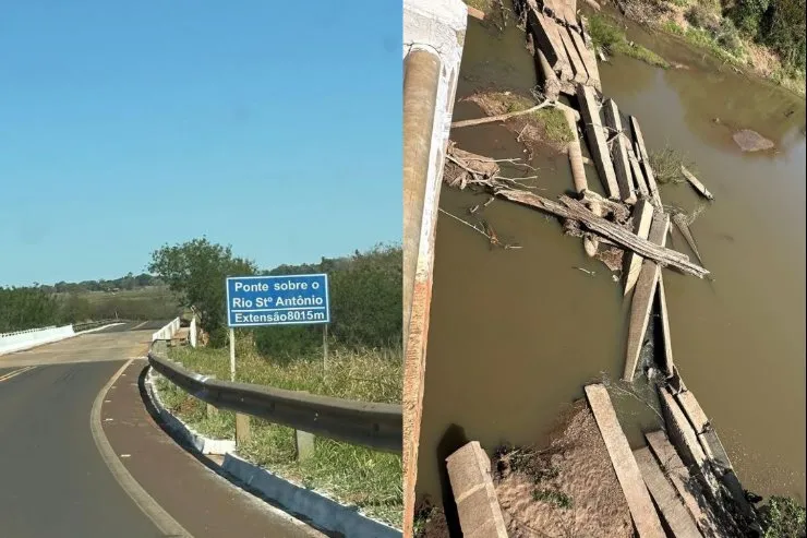 Ponte antiga sobre o Rio Santo Antônio ainda preocupa em Guia Lopes da Laguna