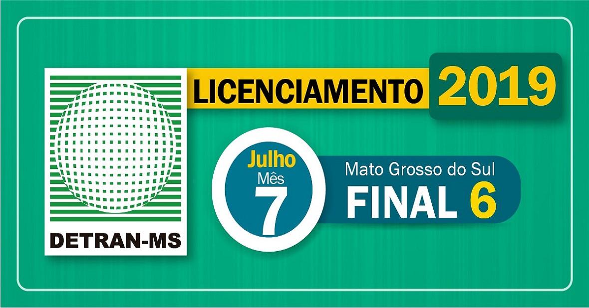 Detran-MS alerta: julho é mês de pagar licenciamento de placas final 6