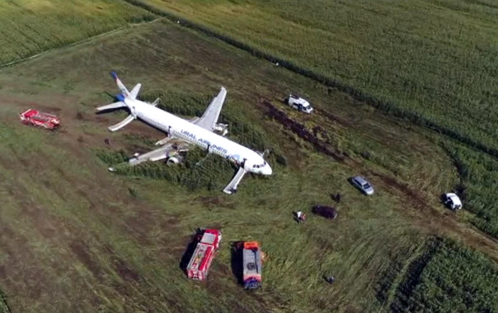 Avião pousa em milharal na Rússia