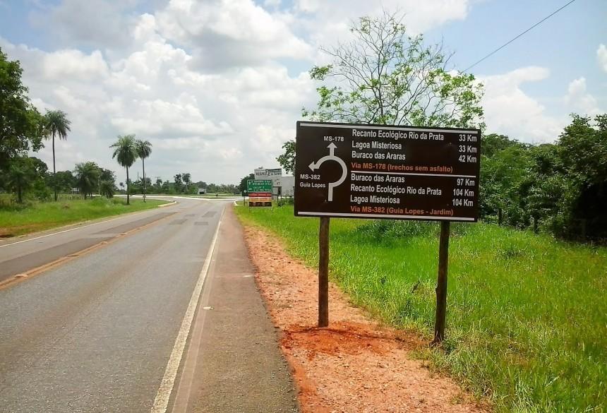 Governo do MS licita projeto para restaurar MS-382, de Guia Lopes a Bonito