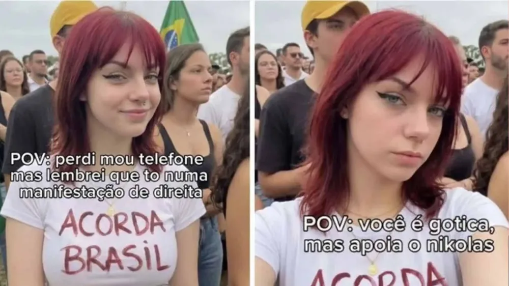 ‘Gótica de IA’ usa caminhada de Nikolas Ferreira para vender pornô na internet