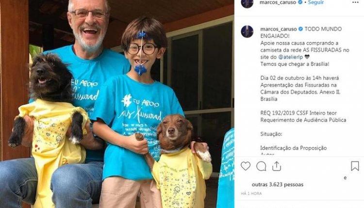 Marcos Caruso pede ajuda para neto em post do Instagram