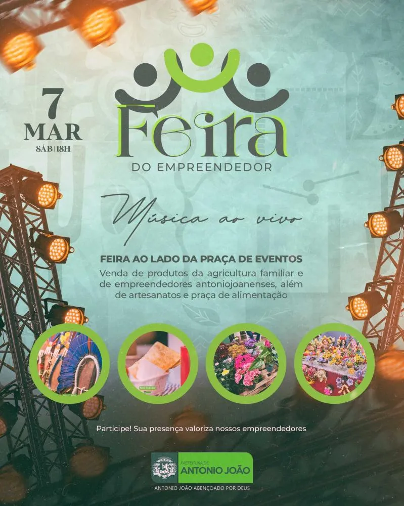 Antônio João realiza Feira do Empreendedor neste sábado com foco na agricultura familiar e artesãos