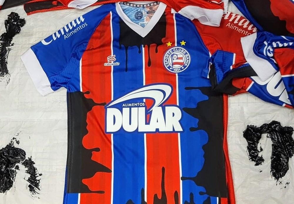 Bahia usará camisa 'manchada' de óleo no jogo contra o Ceará