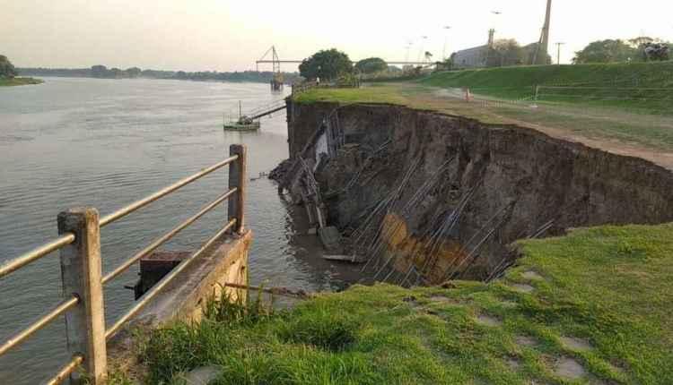 Barragem de contenção desmorona parcialmente e deixa Porto Murtinho em alerta