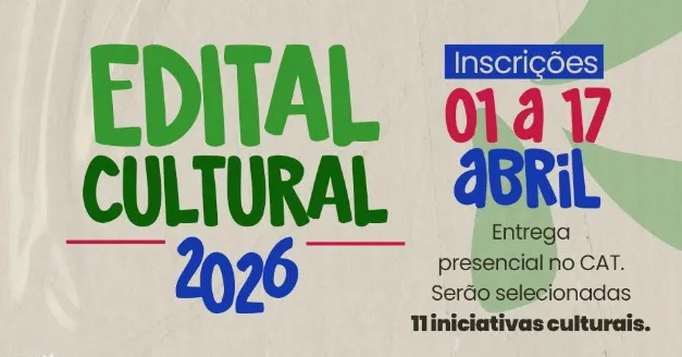 Jardim encerra inscrições do Edital Cultural 2026 no dia 17 de abril com mais de R$ 100 mil em recursos