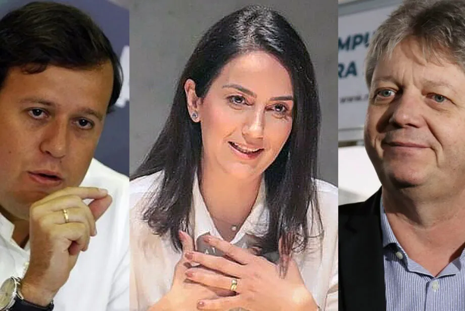 O ex-secretário Felipe Mattos, a vice-prefeita Gianni Nogueira e o ex-secretário Jaime Verruck - Montagem