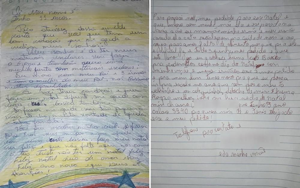 PM adota cartas de crianças pedindo comida