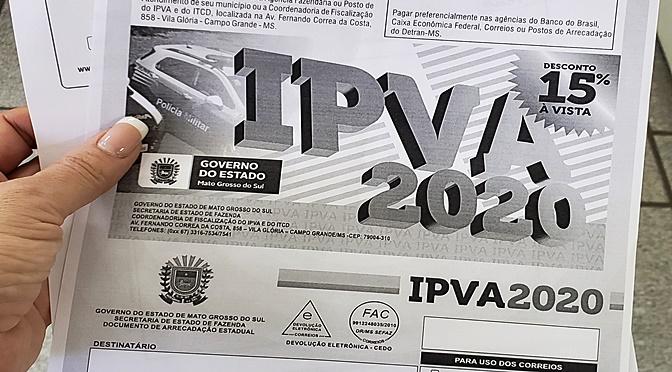 IPVA 2020: boletos começam a ser entregues nas residências