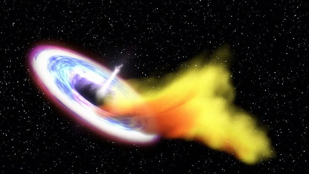 Astrônomos registram 'arroto' de buraco negro