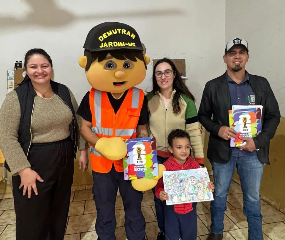 Concurso de desenhos ensina segurança no trânsito a alunos de Jardim