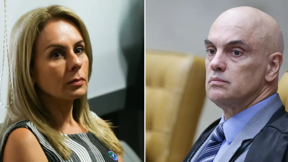 Viviane Barci de Moraes (à esquerda) e Alexandre de Moraes (à direita) • CNN Brasil
