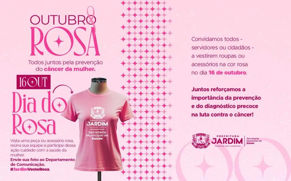 Jardim promove Dia do Rosa em apoio à prevenção do câncer