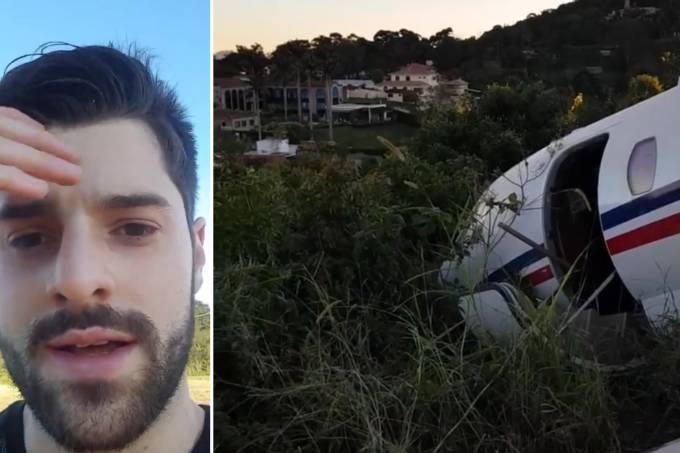 Avião de Alok sai da pista durante decolagem