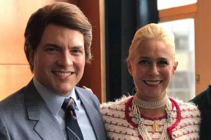 Andrea Beltrão e Daniel Boaventura posam como Hebe e Silvio Santos